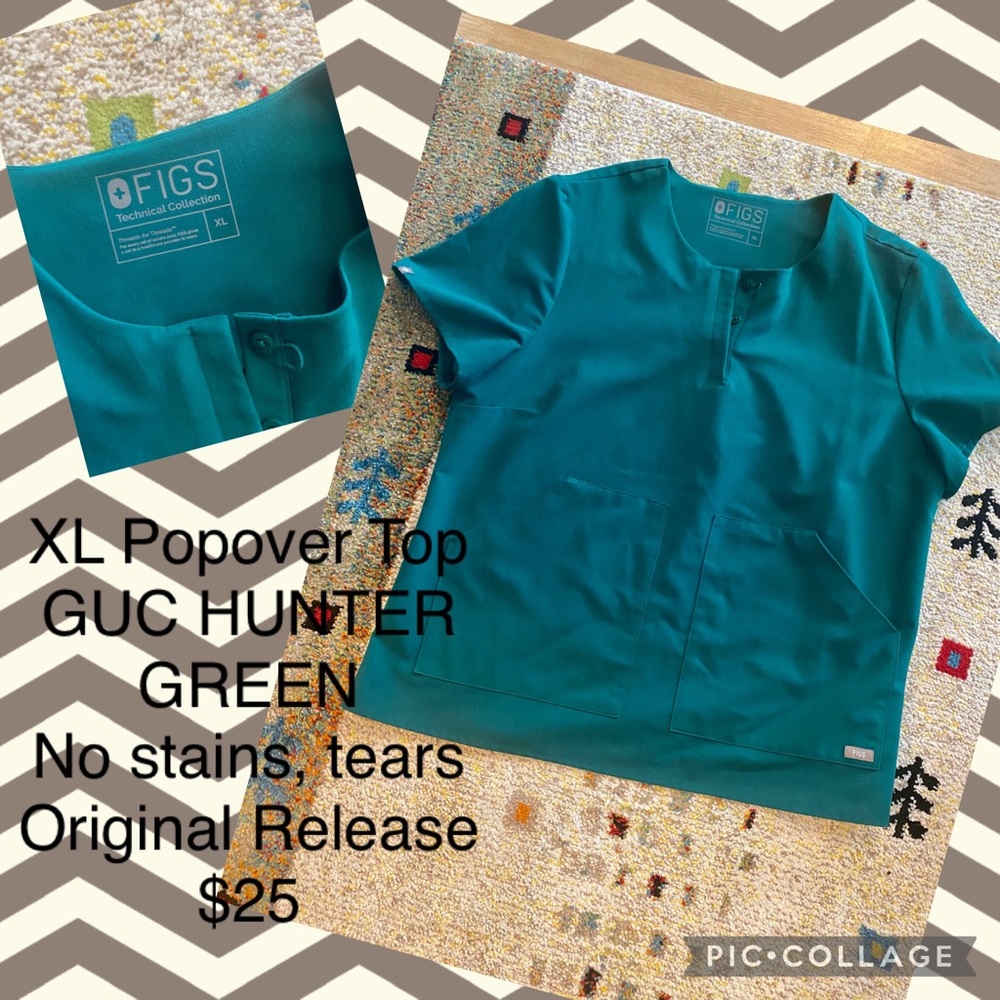 Hunter Green Figs scrub top